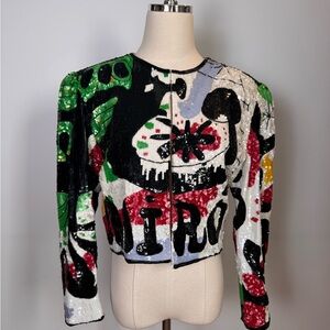 Rare Vintage Jeanette St. Martin Miro Sequin Jacket – Size Medium
